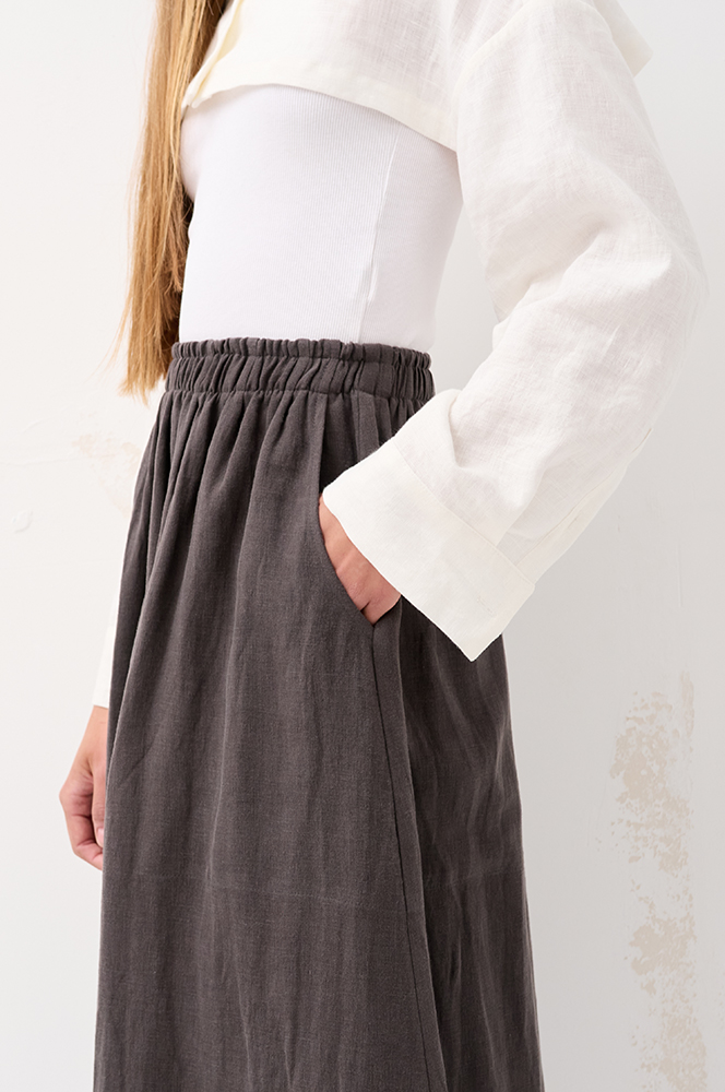 Спідниця льон бохо торф (С87)